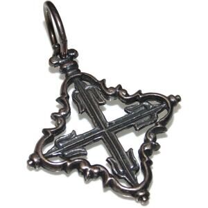 925 Mens Vintage Estate Ring Sterling Silver Statement Cross Arrows Pendant